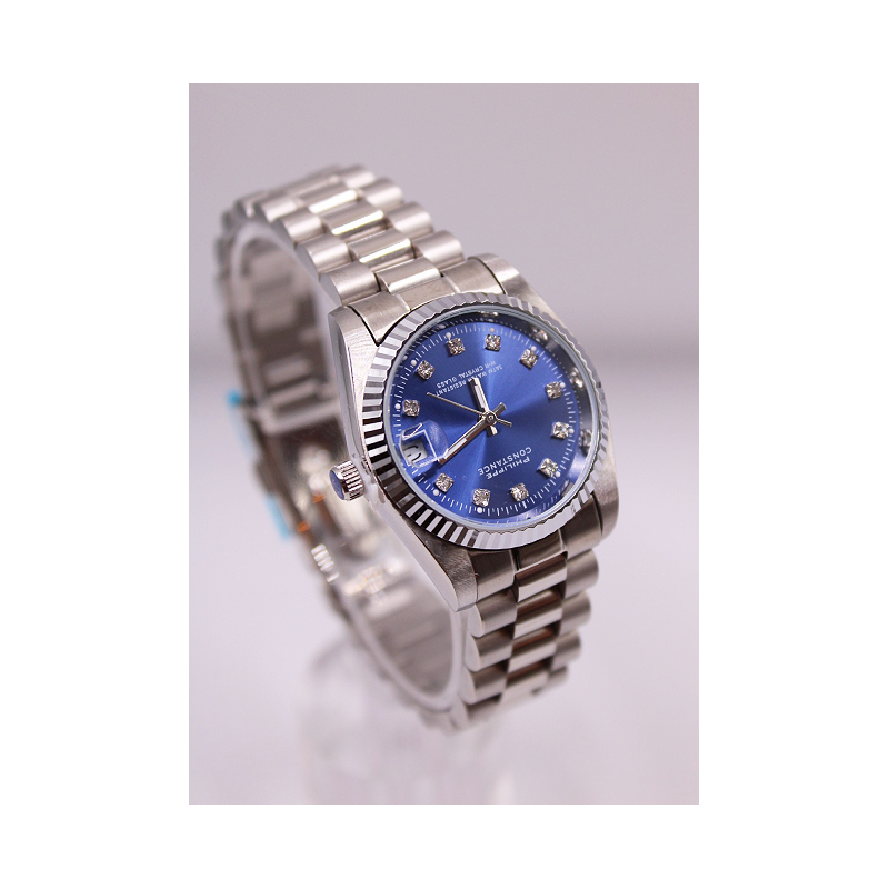 Montre Rolixa Argenter Fond Bleu GRAND