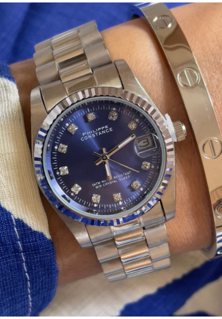 Montre Rolixa Argenter Fond Bleu GRAND