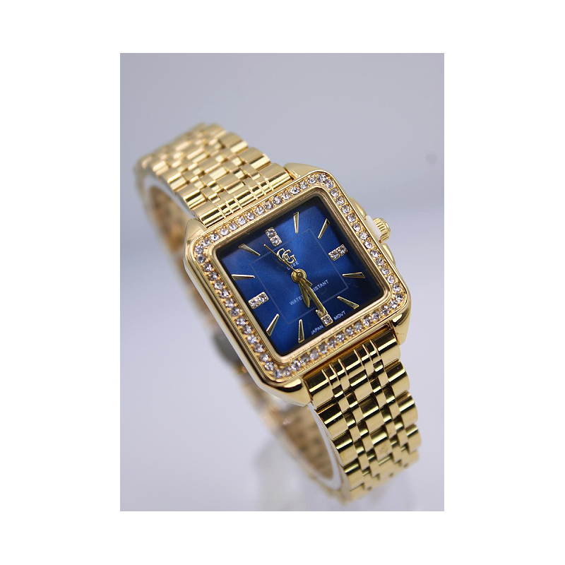 Montre hoyam dorée fond bleu