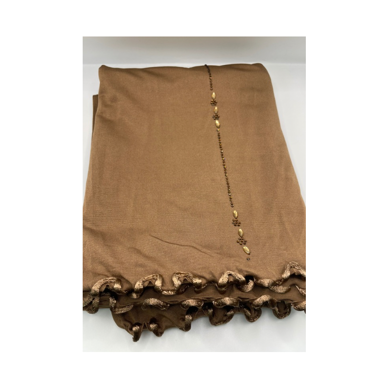 Foulard jersey premium frisé marron