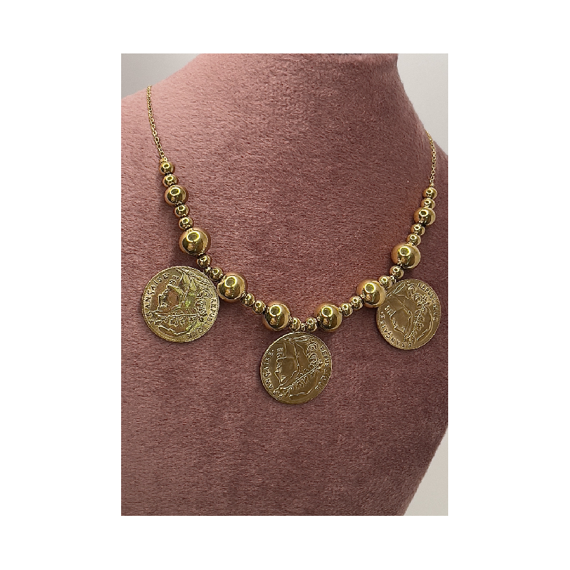 Collier trois louise en acier inoxydable