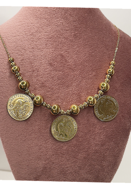 Collier trois louise en acier inoxydable