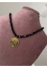 Collier perle noir et louisa