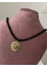 Collier perle noir et louisa