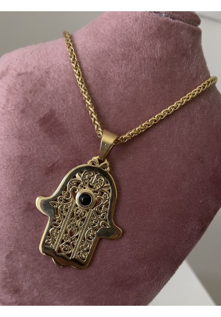 Collier khmisa perle noir