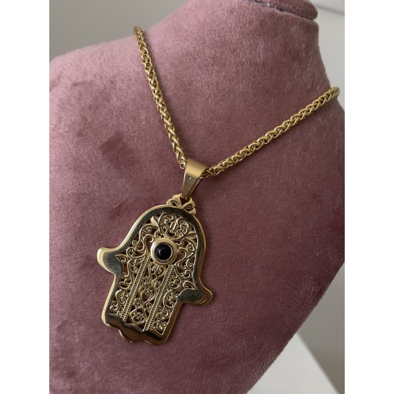 Collier khmisa perle noir