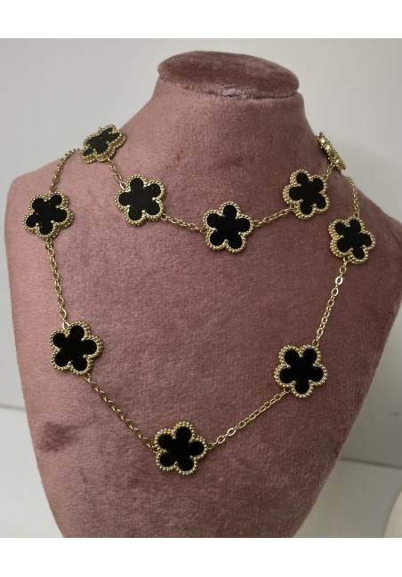 Parure fleur noir